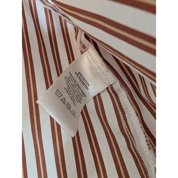 Foxcroft Striped Wrinkle Free No Iron Shaped Fit Button Front Shirt Size 14 - Picture 3 of 4